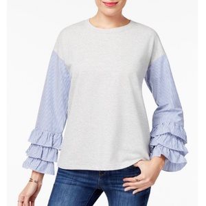 New, STYLE & CO. Ruffle Sleeve Tee